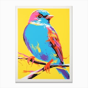 Andy Warhol Style Bird Bluebird 2 Canvas Print