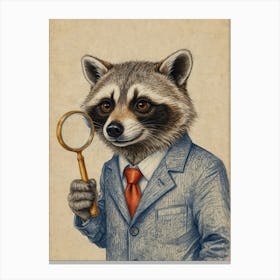 Raccoon Detective Canvas Print