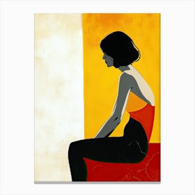 Woman Sitting, Minimalism Canvas Print