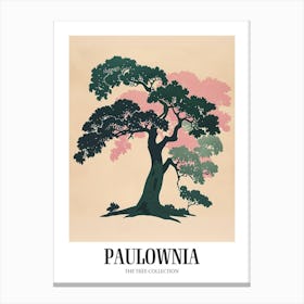 Paulownia Tree Colourful Illustration 2 Poster Canvas Print