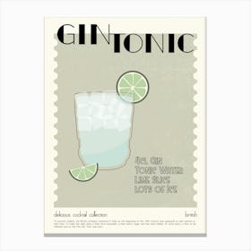 Cocktail Gin Tonic Canvas Print