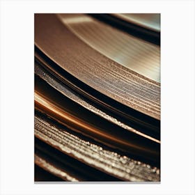 Close Up Of A Stack Of Records Canvas Print