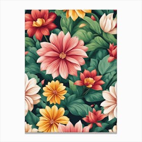 Seamless Floral Pattern 2 Canvas Print