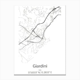 Giardini,Italy Minimalist Map Canvas Print