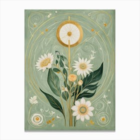 Green And Gold Bouquet Canvas Print