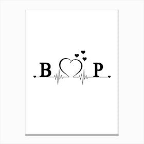 Personalized Couple Name Initial B And P Monogram Canvas Print