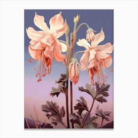 Floral Illustration Columbine 4 Canvas Print