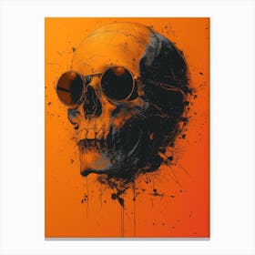 Skull Spectacle: A Frenzied Fusion of Deodato and Mahfood:Skull With Sunglasses 1 Canvas Print