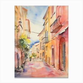 Reggio Calabria, Italy Watercolour Streets 2 Canvas Print