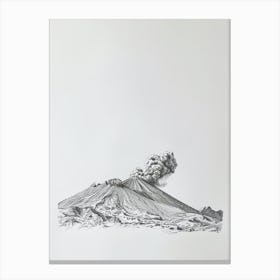 Mount Etna Italy Line Drawing 4 Canvas Print