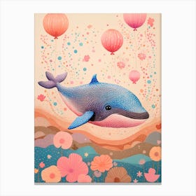 Whale With Balloons Canvas Print