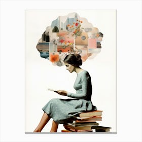 Reading A Book Canvas Print