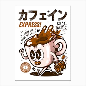 Funny Caffeine Express Canvas Print