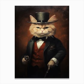 Gangster Cat Munchkin 2 Canvas Print