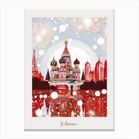 Poster Of Moscow, Illustration In The Style Of Pop Art 2 Canvas Print