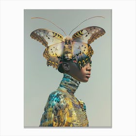 "Futuristic Fashion: Hybrid Woman and Butterfly" Canvas Print