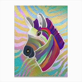 Pastel Zebra - Childs bedroom wall art  Canvas Print