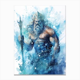 Fantasy Illustration Of Poseidon 3 Canvas Print