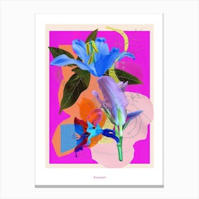 Bluebell 2 Neon Flower Collage Poster Canvas Print