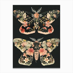 Nocturnal Butterfly William Morris Style 3 Canvas Print