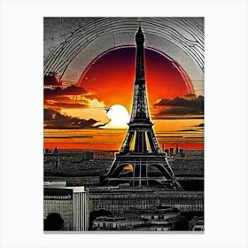 Sunset In Paris Canvas Print