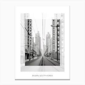 Poster Of Busan, South Korea, Black And White Old Photo 3 Canvas Print