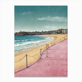 Pink Sydney Beach Canvas Print