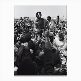 Singer James Brown Being Greeted By Fans Upon His Arrival At Kaduna Airport, 1970 Canvas Print