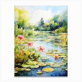 Monets Garden Usa Watercolour 1 Canvas Print
