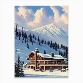 Alyeska, Usa Ski Resort Vintage Landscape 2 Skiing Poster Canvas Print