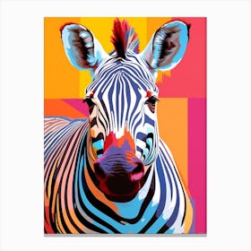 Zebra Colour Burst Canvas Print