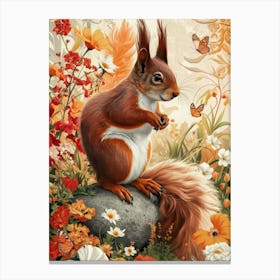 Squirrel In The Garden Canvas Print