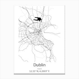 Dublin,Ireland Minimalist Map Canvas Print