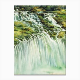 Victoria Falls National Park Zimbabwe Water Colour Poster Canvas Print