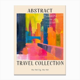 Abstract Travel Collection Poster New York City Usa 1 Canvas Print