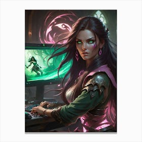Gamer Warrior woman. Sophia Brave Canvas Print