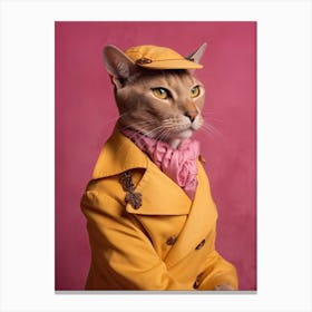 Cat In A Trench Coat, funny cat, cat christmas funny, funny cat tree, funny cat sweater, funny cat products, cat cat funny, cat funny cat, cat silly, funny about cats, funny cat funny, Canvas Print