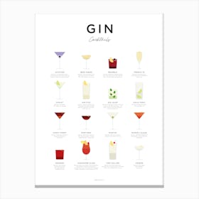 Gin Cocktails Minimal Canvas Print