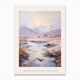 Dreamy Winter Painting Poster Snowdonia National Park United Kingdom 4 Canvas Print