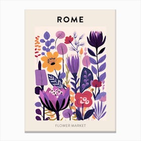 Flower Market Poster Rome Italy 2 Canvas Print