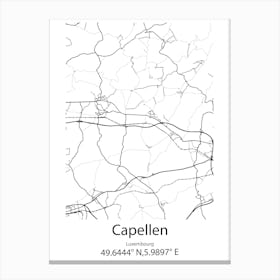 Capellen,Luxembourg Minimalist Map Canvas Print