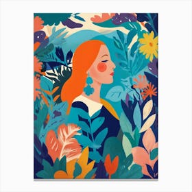 Portrait Of A Woman In The Jungle Canvas Print