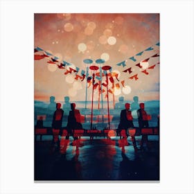 Red And Blue Days Canvas Print