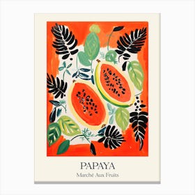 Marche Aux Fruits Papaya Fruit Summer Illustration 4 Canvas Print