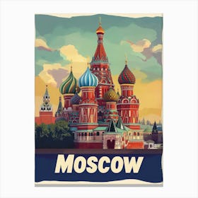 Aihrgdesign A Vintage Travel Poster Of Moscow 4 Canvas Print