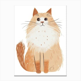Siberian Cat Clipart Illustration 3 Canvas Print