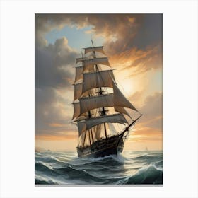 Sailing Ship Painting (2) Canvas Print
