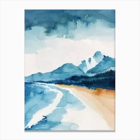 Watercolor Of A Beach Canvas Print