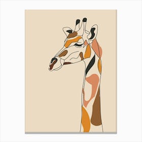 Giraffe - Boho, Line Art 6 Canvas Print