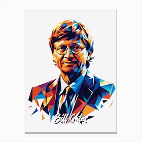 Bill Gates Portrait WPAP Pop Art Canvas Print